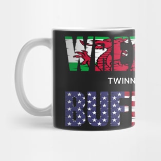 WREXHAM BUFFALO WELSH AMERICAN FLAG WORDS Mug